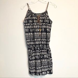 AIRISA Boho Aztec Sleeveless Romper Shorts
